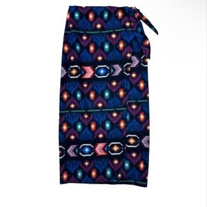 Vintage‎ 90's Black Southwest Style Long Wrap Skirt 28" waist Cotton